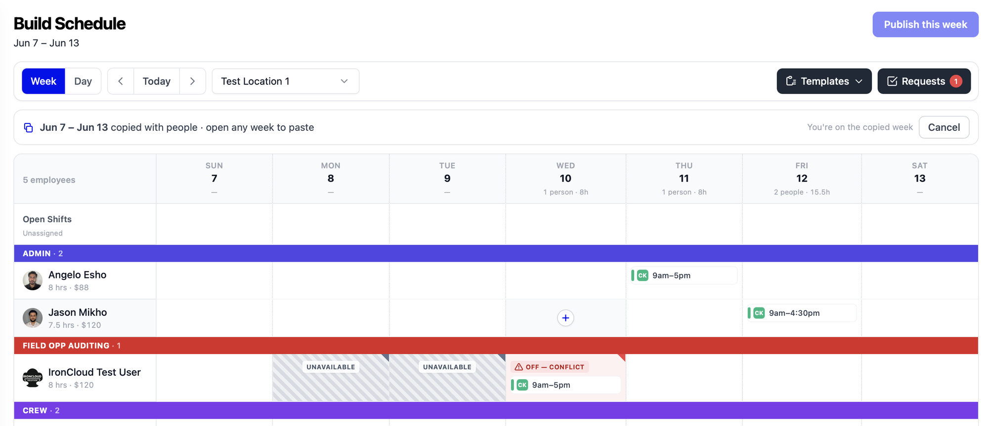 Campfire scheduling software on the web — Build the week